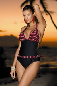 Kostium Kąpielowy Model Vanessa M-100 Black/Wzór Dark