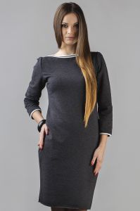Sukienka Model Liwia 1 Dark Grey/White